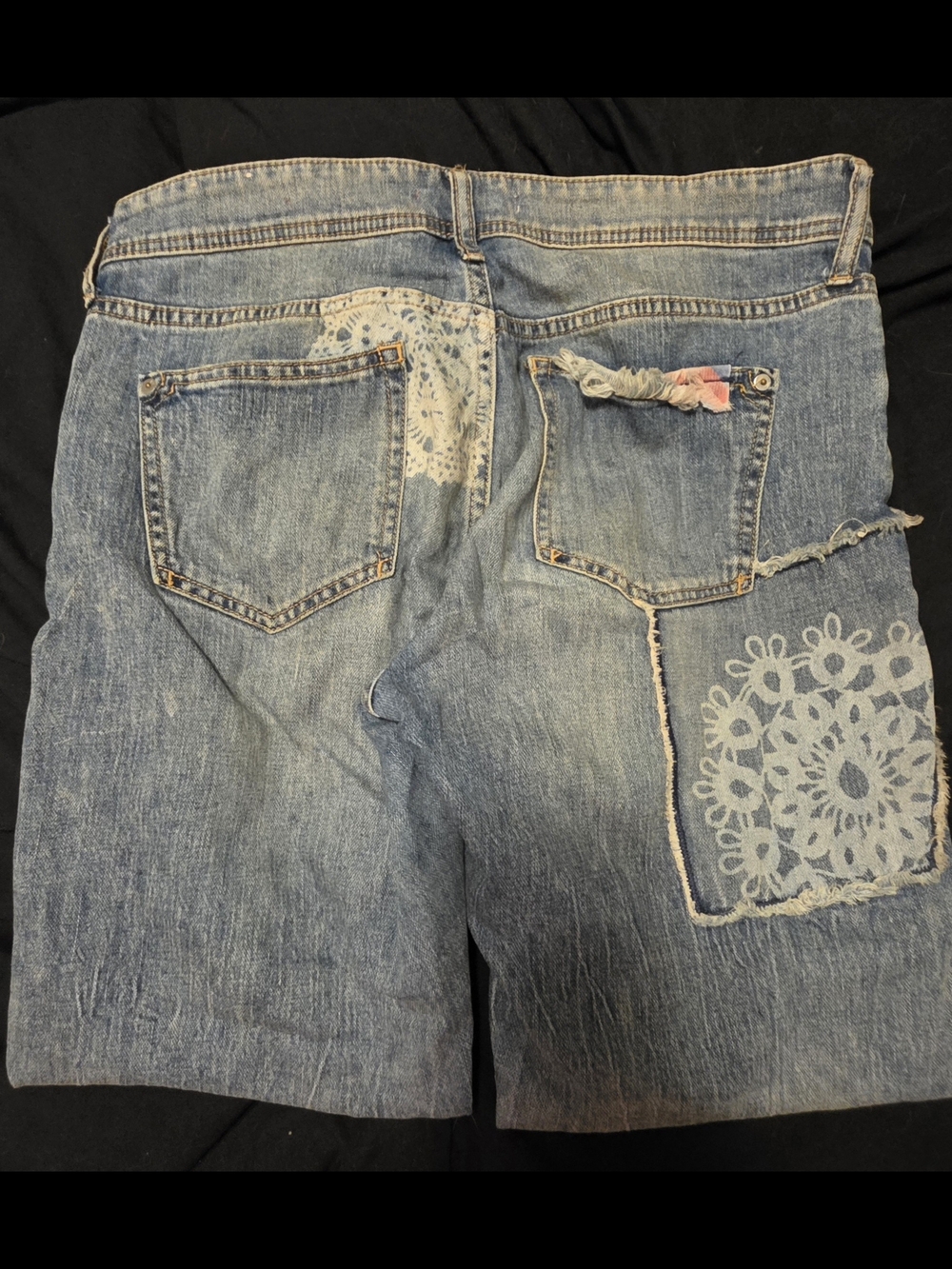 Pilcro Anthropologie Distressed Patchwork Boho Jeans - Picture 5 of 13